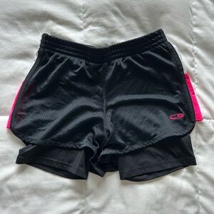 Champion Black Shorts with Hot Pink Sides Kids 10-12